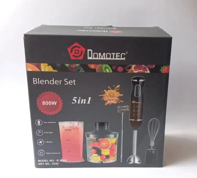 Блендер ручний 5в1 Domotec R314B подрібнювач міксер 800Вт измельчитель — фото 6