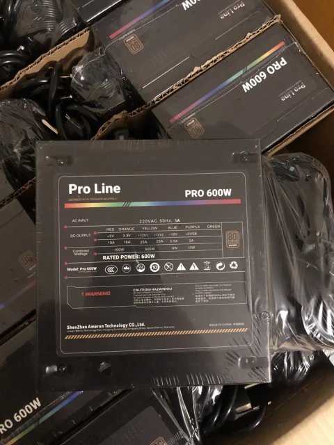 Блок живлення (ATX 600W) для геймерських ПК, Pro Line ОЕМ (80 PLUS)