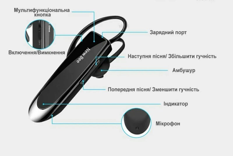 Bluetooth гарнітура New Bee LC-B41 + Кейс — фото 4
