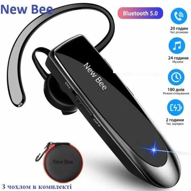 Bluetooth гарнітура New Bee LC-B41 + Кейс — фото 6