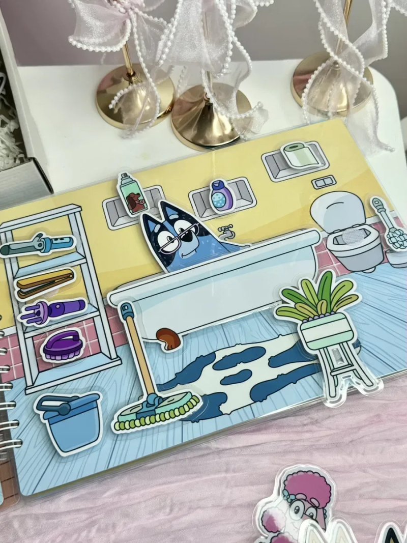 Блуї гра на липучках ліпучках альбом книжка тока бока блуи bluey — фото 5