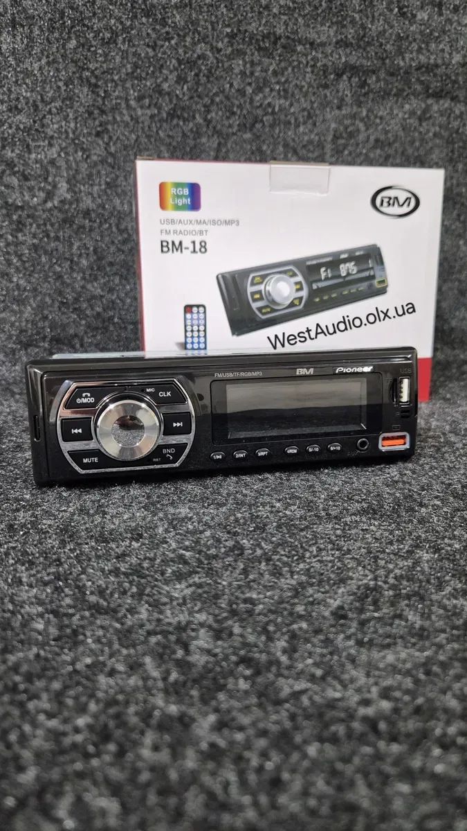 Блютуз магнітола Pioneer BM-18,змінна підсвітка,USB,AUX — фото 4