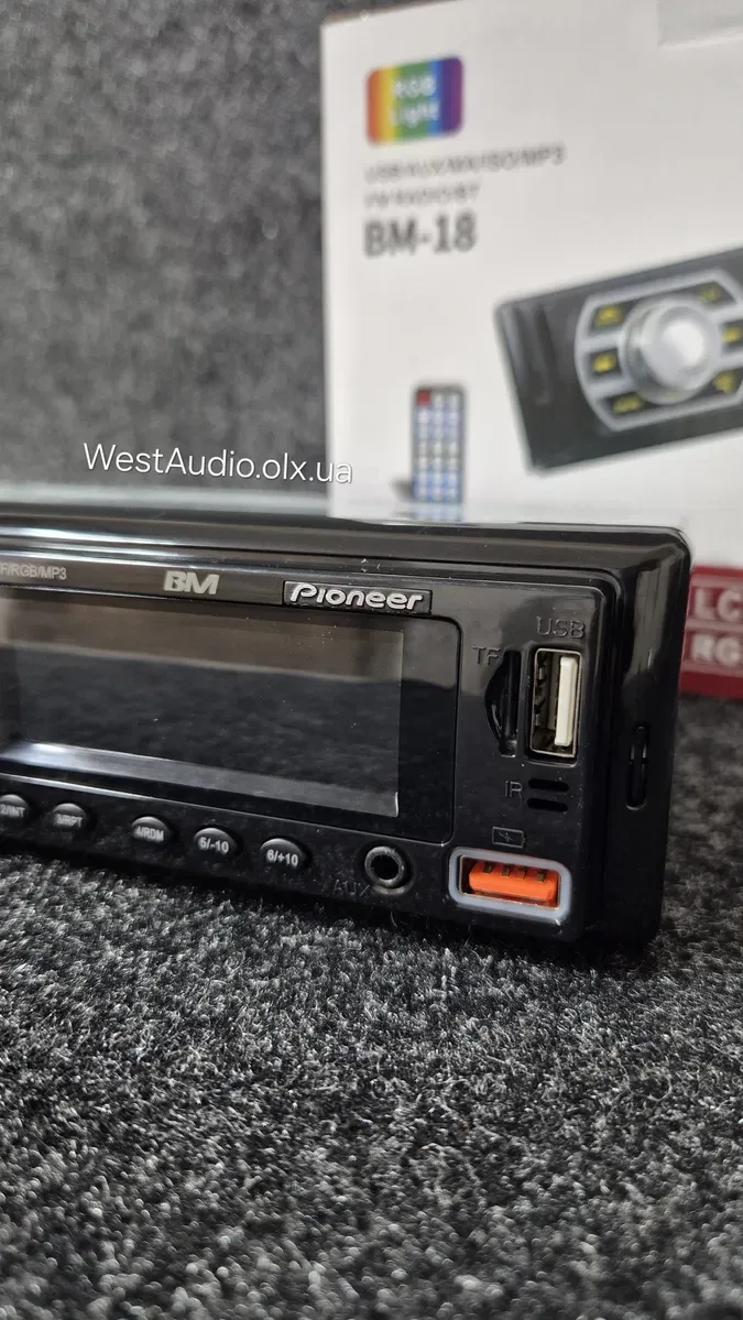Блютуз магнітола Pioneer BM-18,змінна підсвітка,USB,AUX — фото 7