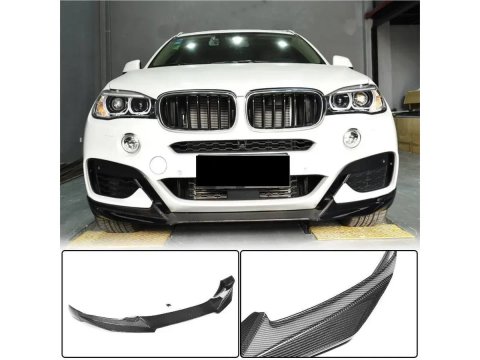 BMW X6 F16 Накладка на передній бампер Lip (для M-Sport, Карбон)