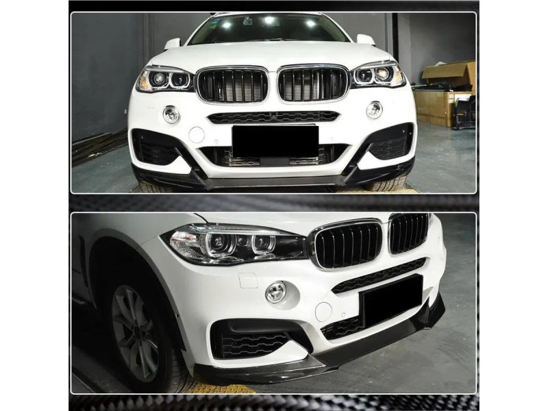 BMW X6 F16 Накладка на передній бампер Lip (для M-Sport, Карбон) — фото 5