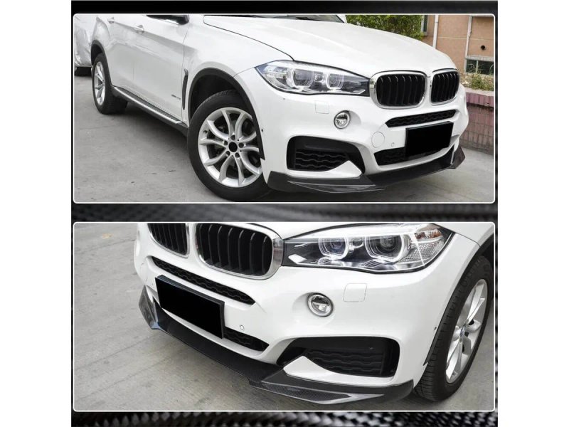 BMW X6 F16 Накладка на передній бампер Lip (для M-Sport, Карбон) — фото 6