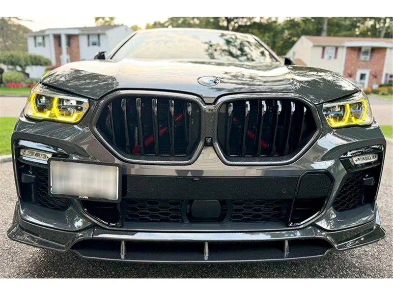 BMW X6 G06 Накладка на передній бампер Carbon (для M-Sport 2018-2022) — фото 2