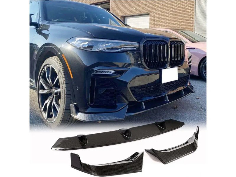 BMW X7 G07 2019+ Накладка на передній бампер Карбон M-Sport — фото 3
