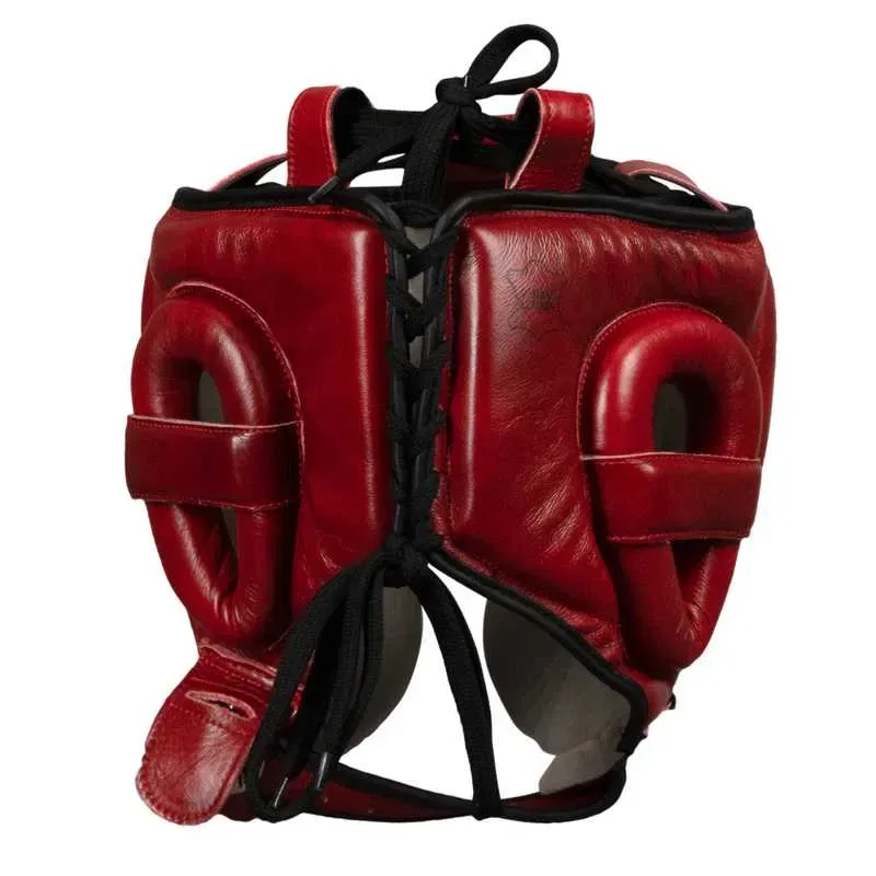 Боксерский шлем TITLE Boxing Blood Red Leather Sparring Headgear — фото 5