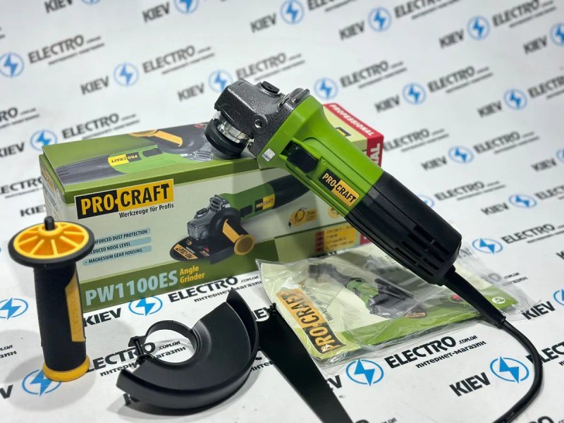 Болгарка УШМ Procraft PW1100ES 125 мм (Плавный пуск, рег-ка оборотов) — фото 2