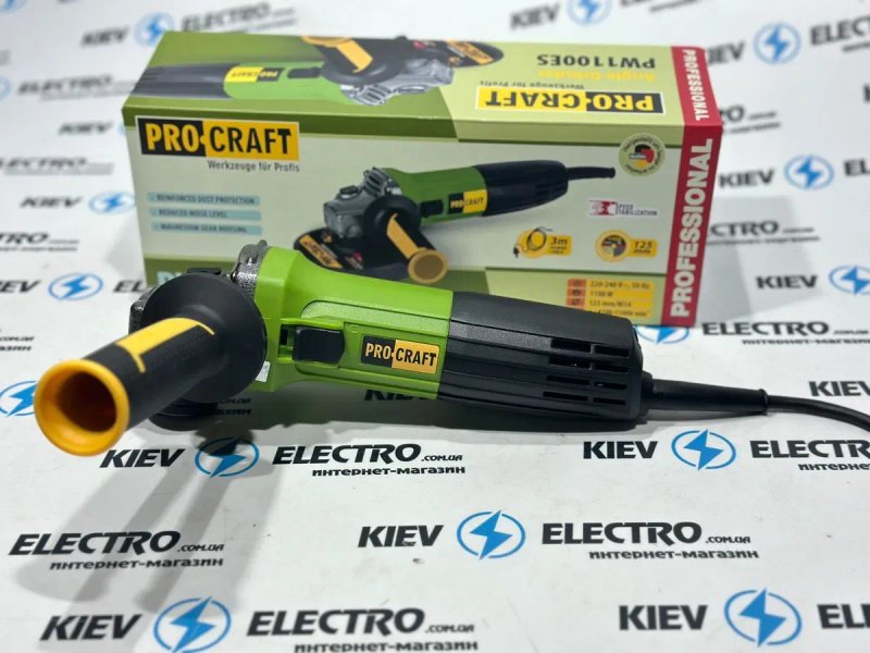 Болгарка УШМ Procraft PW1100ES 125 мм (Плавный пуск, рег-ка оборотов) — фото 3