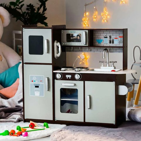 Большая деревянная детская кухня EcoToys 7266