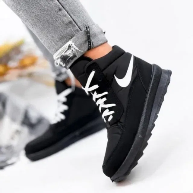 Ботинки дутики черные nike зимние кроссовки сапоги женские подросток — фото 3