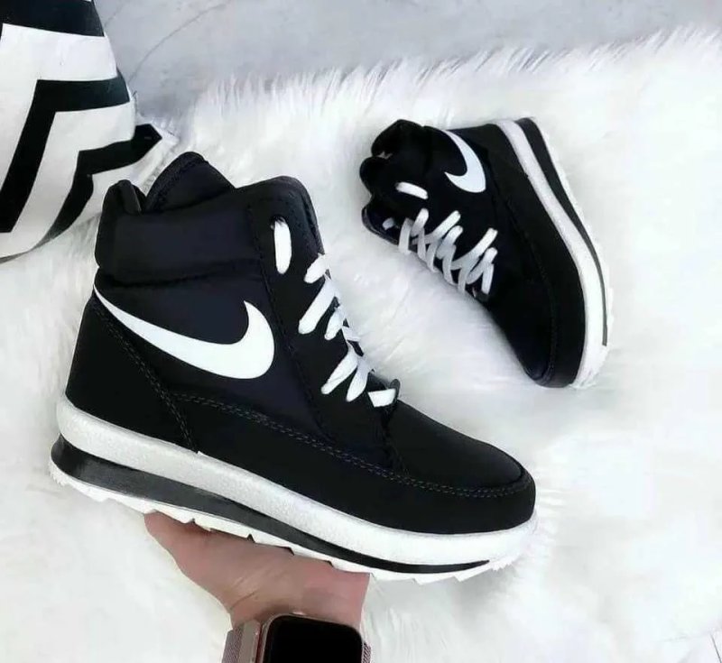 Ботинки дутики черные nike зимние кроссовки сапоги женские подросток — фото 4
