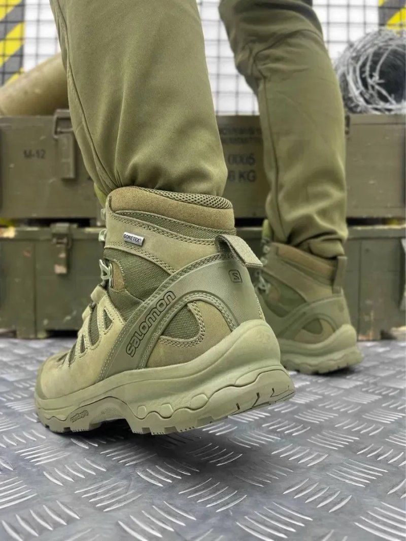 Ботинки Salomon Forces 2 Olive тактические военные берцы олива GTX — фото 3