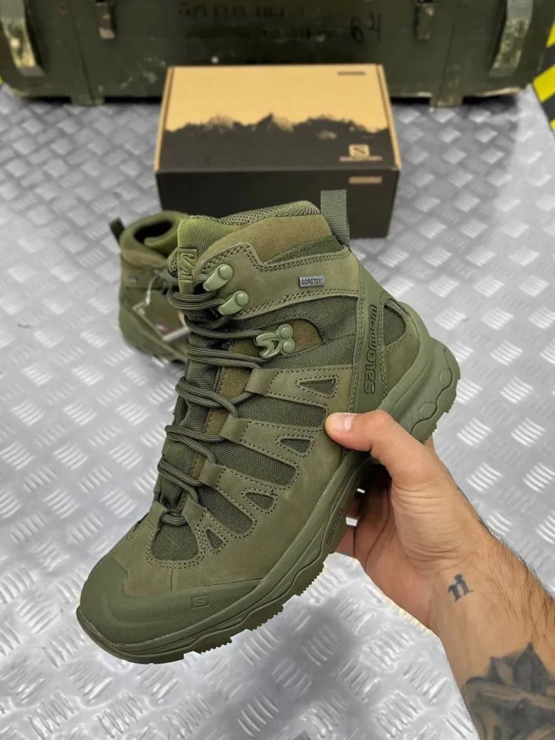 Ботинки Salomon Forces 2 Olive тактические военные берцы олива GTX — фото 5
