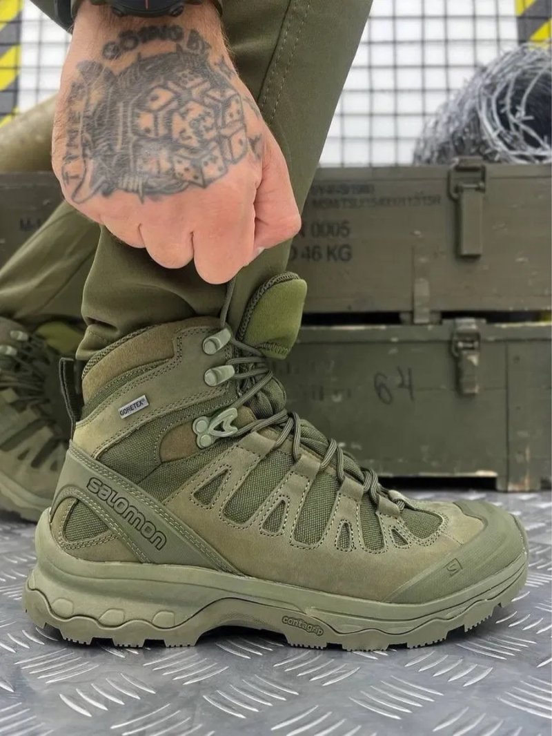 Ботинки Salomon Forces 2 Olive тактические военные берцы олива GTX — фото 7