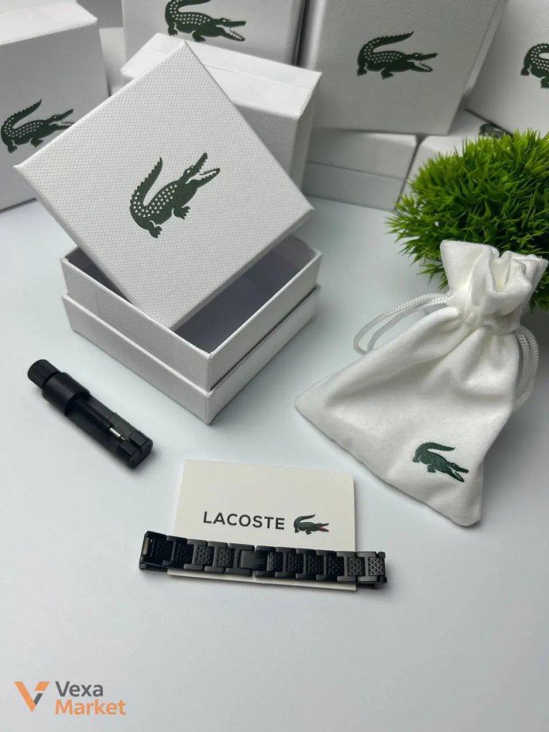 Браслет Lacoste чорний, срібний — фото 2
