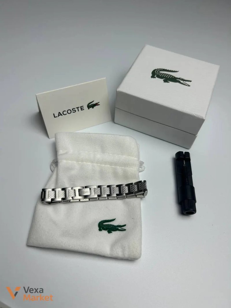 Браслет Lacoste чорний, срібний — фото 3
