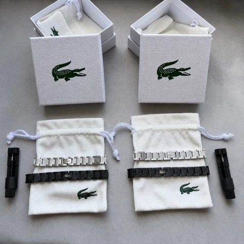 Браслет Lacoste | подарунковий набір лакост | срібний браслет лаксот | чорний браслет | лакоста браслет | чоловічий браслет лакосте