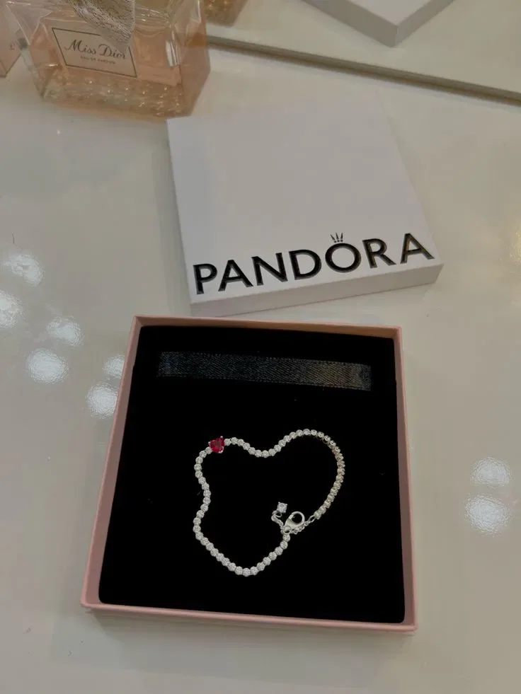 Браслет Pandora Червоне серце / Браслет Пандора / Pandora Bracelet / Браслет Pandora Рожеве серце — фото 2