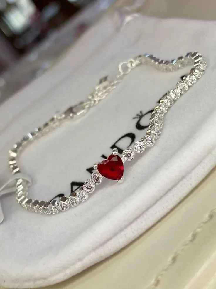 Браслет Pandora Червоне серце / Браслет Пандора / Pandora Bracelet / Браслет Pandora Рожеве серце — фото 4