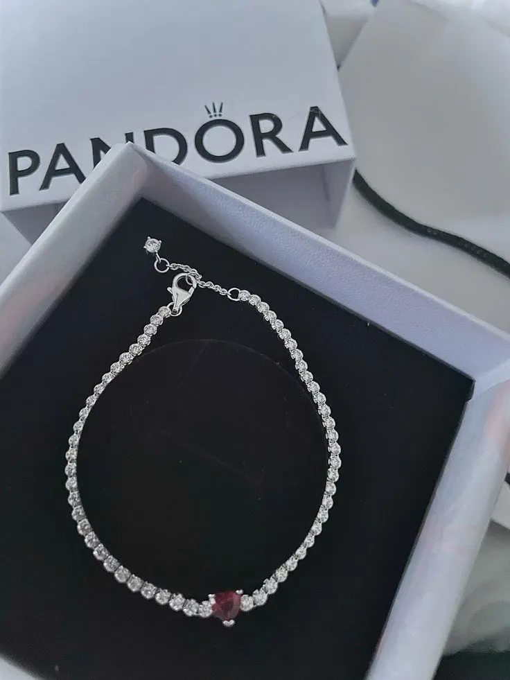 Браслет Pandora Червоне серце / Браслет Пандора / Pandora Bracelet / Браслет Pandora Рожеве серце — фото 5
