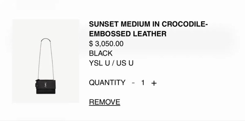 Брендова шкіряна сумка Saint Laurent Sunset Кроко є ентрупі і пильник — фото 8