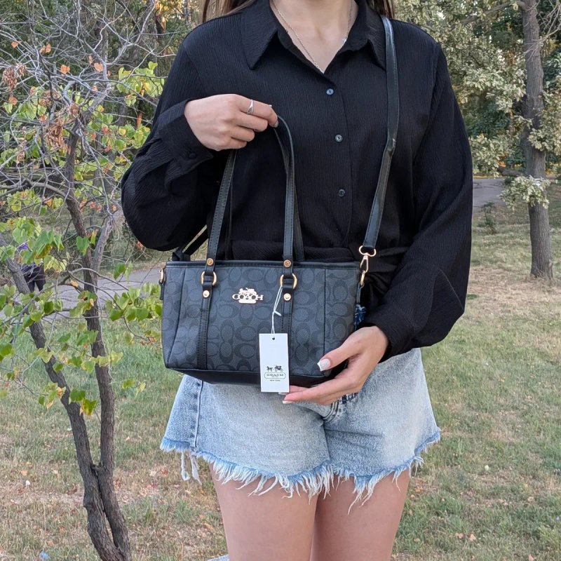 Брендова Жіноча сумка Тоут Coach Tote мини Шопер — фото 4