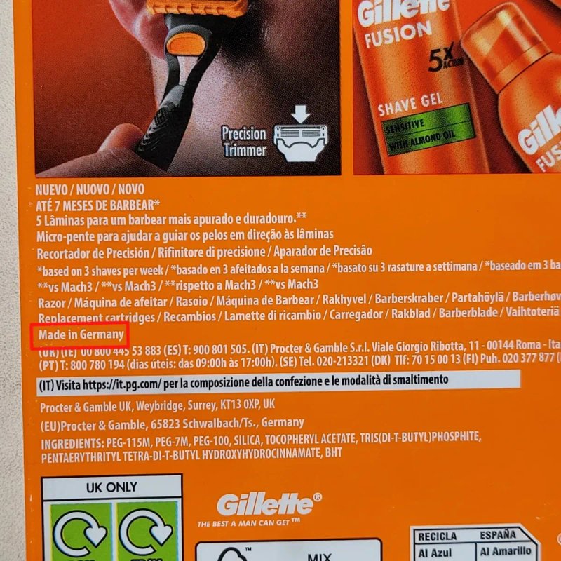 Бритва (станок) Gillette Fusion з 5 змінними касетами вир. Німеччина - 100% Оригінал — фото 4