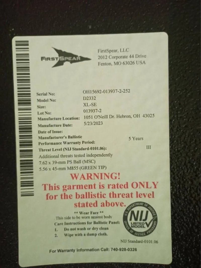 Бронеплити First Spear NIJ III США розміри M (2,2 кг) XL (2,8 кг) бронеплити 3 клас керамічні бронеплити легкі США. Ціна за комплект 8800 грн — фото 3