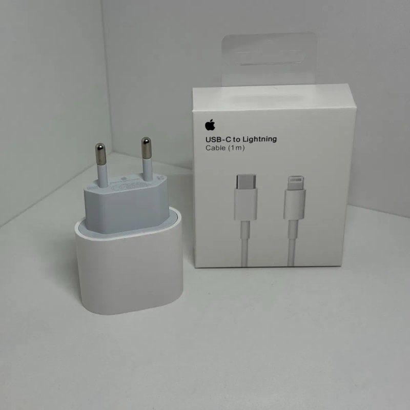 Быстрая зарядка айфон 20W + кабель Type-c lightning. Блочок зарядка iPhone 20w+ Type C Lightning кабель