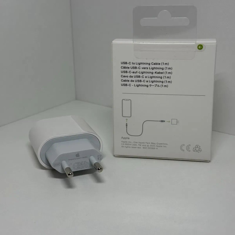 Быстрая зарядка айфон 20W + кабель Type-c lightning. Блочок зарядка iPhone 20w+ Type C Lightning кабель — фото 2