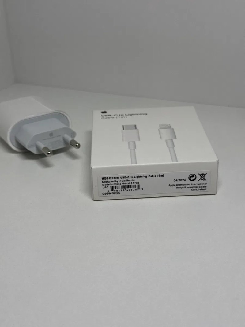 Быстрая зарядка айфон 20W + кабель Type-c lightning. Блочок зарядка iPhone 20w+ Type C Lightning кабель — фото 3