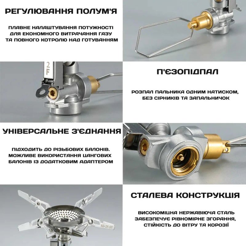 Campingmoon XD-2F туристичний газовий пальник/газовая горелка/плитка — фото 3