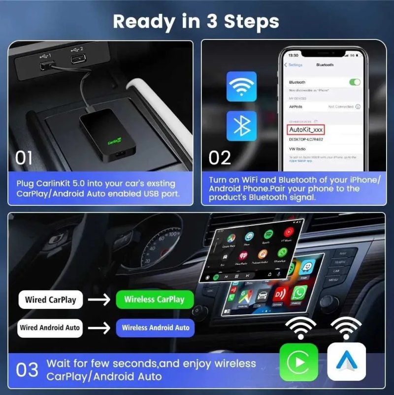 CarlinKit 5.0 2air - адаптер для беспроводного CarPlay/Android Auto — фото 5