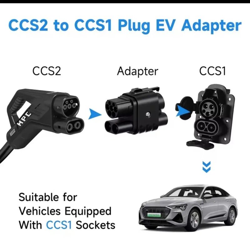 CCS Combo 2 - CCS Combo 1 AFYEEV 350A | AC+DC адаптер швидкої та повільної зарядки | перехідник Для Chevrolet Bolt, Ford Mustang Mach-E, Hyundai Ioniq — фото 5