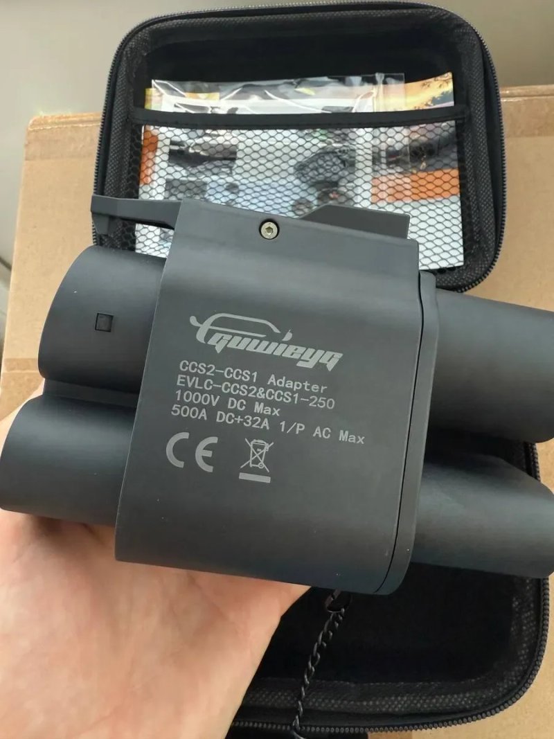CCS2 - CCS1 Guwieyg 500A AC+DC | Адаптер швидкої зарядки для електромобілів США, 500кВт, термозахист + Type 2 — фото 2