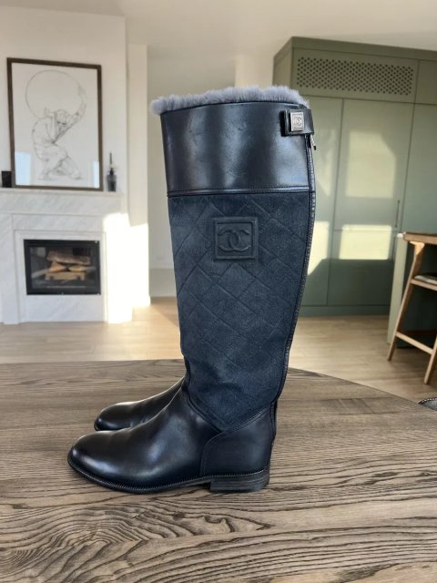 Chanel оригінал шкіряні чоботи сапоги