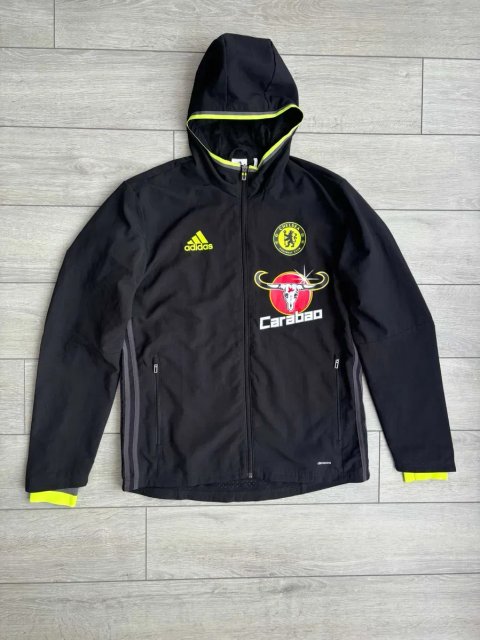 Chelsea Carabao Adidas Black Football Soccer Size M Розмір Адідас Челсі Англія Чорна Чоловіча Футбольна Спортивна Куртка Вітрівка Ветровка Оригінал
