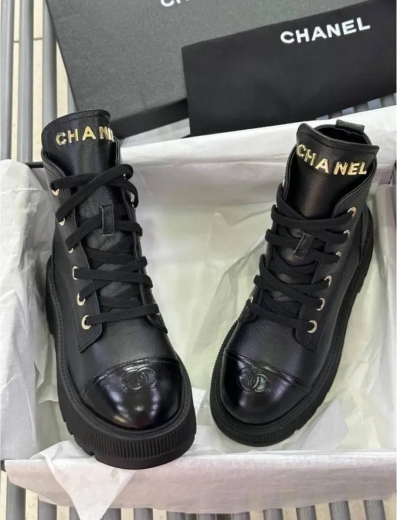 Черевики в наявності 35-41 Chanel ботинки Шанель кожа сапоги — фото 2