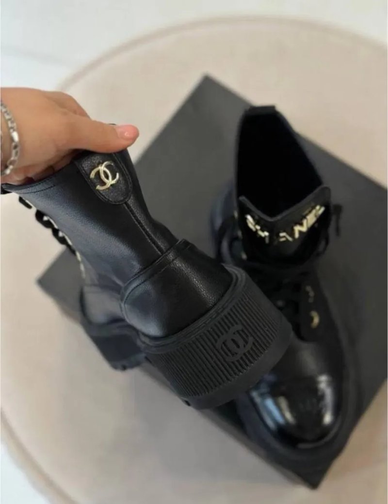Черевики в наявності 35-41 Chanel ботинки Шанель кожа сапоги — фото 3