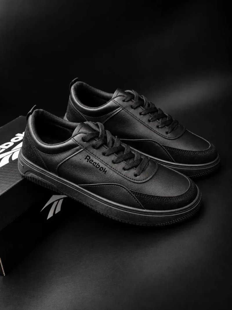 Черные класические кросовки рибок на каждый день Reebok повседневные Натуральная кожа ! Приемлемая цена — фото 4
