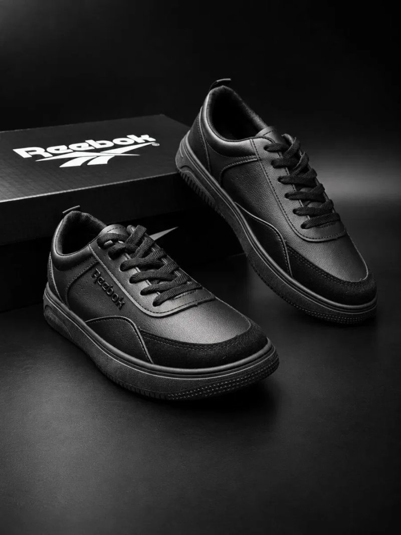 Черные класические кросовки рибок на каждый день Reebok повседневные Натуральная кожа ! Приемлемая цена — фото 5