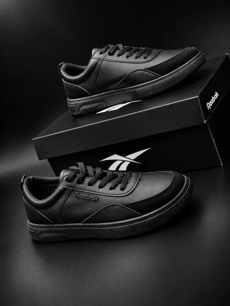 Черные класические кросовки рибок на каждый день Reebok повседневные Натуральная кожа ! Приемлемая цена — фото 7