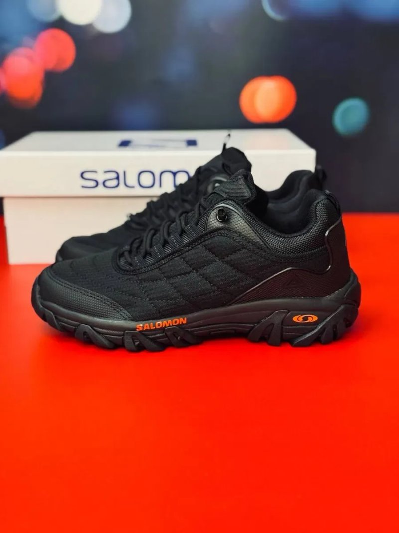 Черные осенние кроссовки Мембранна водонепроницаемая Красовки саломон Кросовки соломон Мужские Solomon Salamon осень деми — фото 2