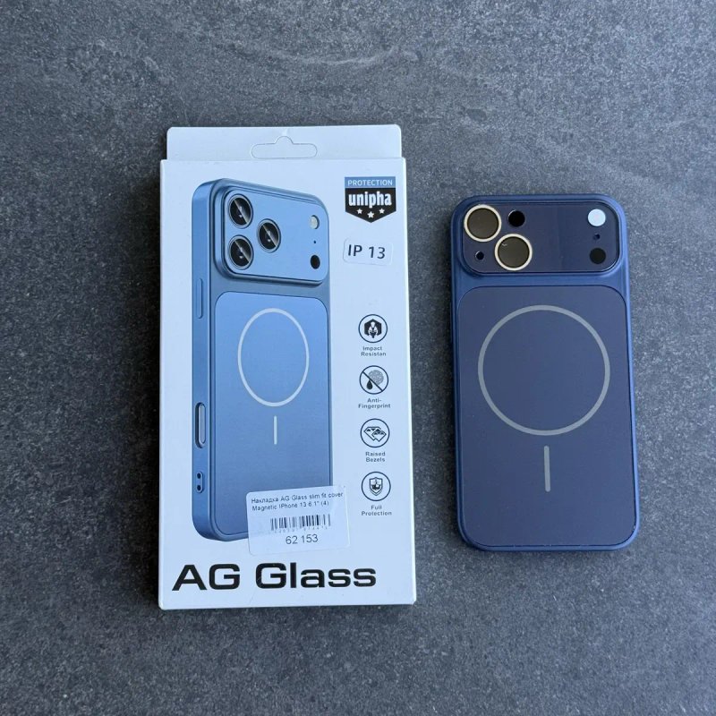 Чохол iPhone 13 | 14 Ag Glass матовий скляний з MagSafe дизайн айфон 17. Чехол айфон 13 | 14 в стиле айфон 17 из защитой камер — фото 3