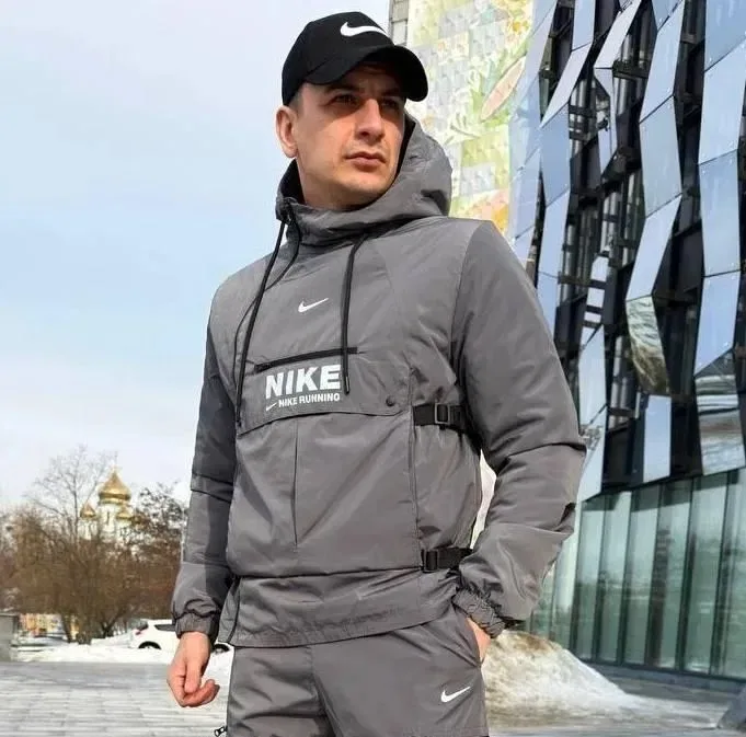 Чоловіча анорак-куртка Nike Running l Вітровка Найк l Люкс якість — фото 2