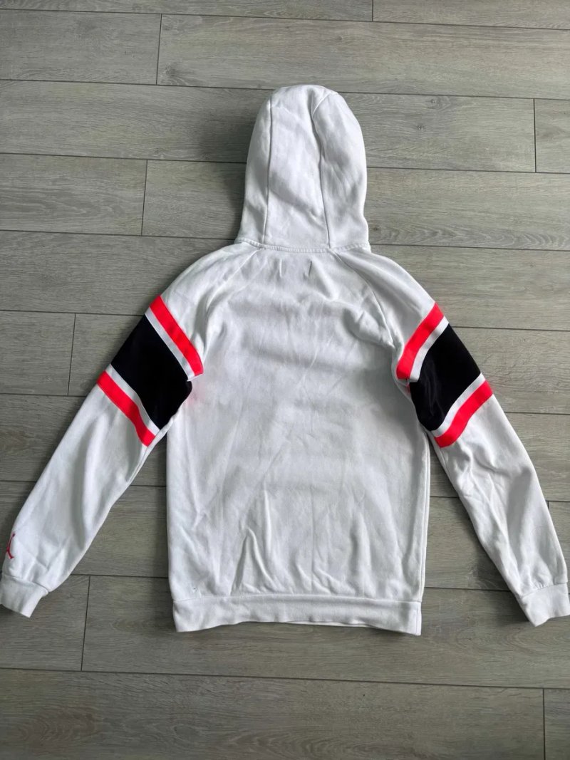 Чоловіча Біла Кофта Худі Найк Джордан Nike Air Jordan Fleece Pullover Hoodie Size S С Розмір Джемпер Светр Кенгурушка Батнік Пайта Толстовка Оригінал — фото 2