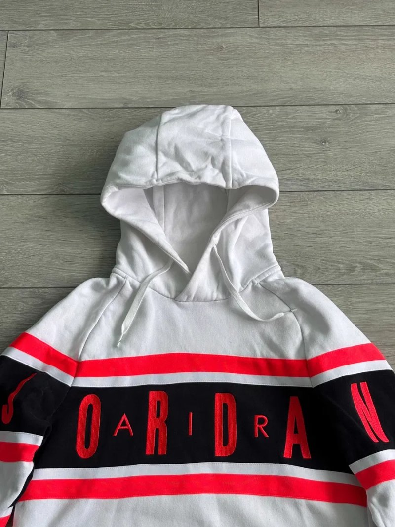 Чоловіча Біла Кофта Худі Найк Джордан Nike Air Jordan Fleece Pullover Hoodie Size S С Розмір Джемпер Светр Кенгурушка Батнік Пайта Толстовка Оригінал — фото 3
